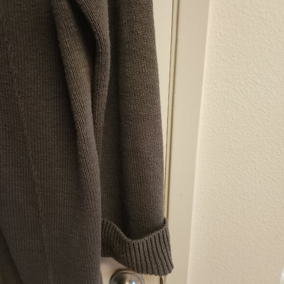 Women's Vintage Willow Boho Long Gray Sweater Coat with Fancy Buttons Large - Picture 5 of 10